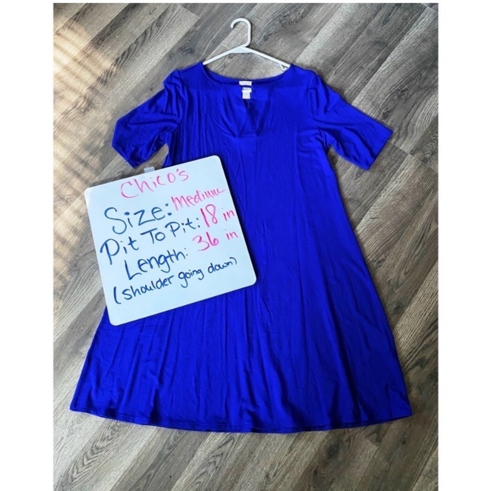 CHICO’S Royal Blue Swing T Shirt Dress Size - Picture 5 of 5